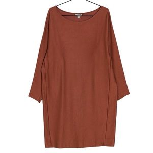 COS Oversized Relaxed Fit Knee Length Sweatshirt Dress - Brown - Size Large
